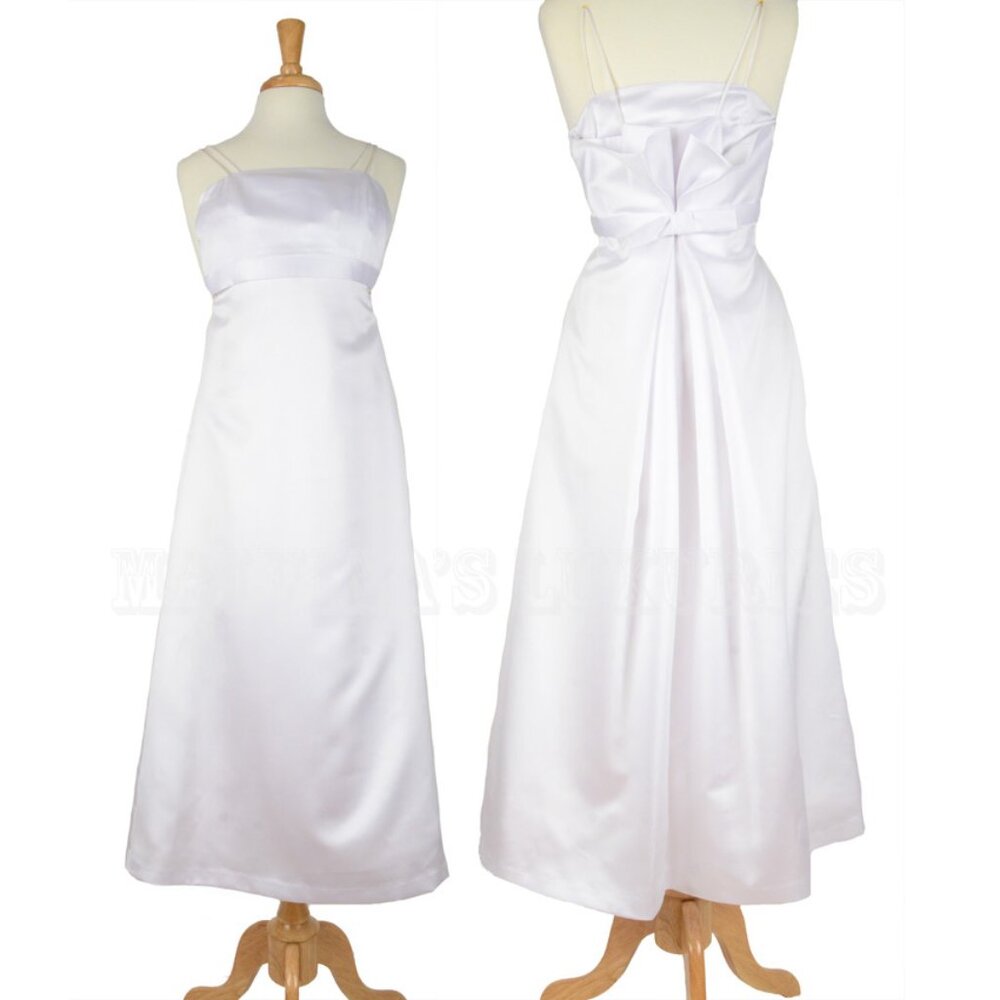 VERA WANG GIRLS BRIDESMAID DRESS EMPIRE WAIST PLEATED BACK WITH STRAPS sz 10